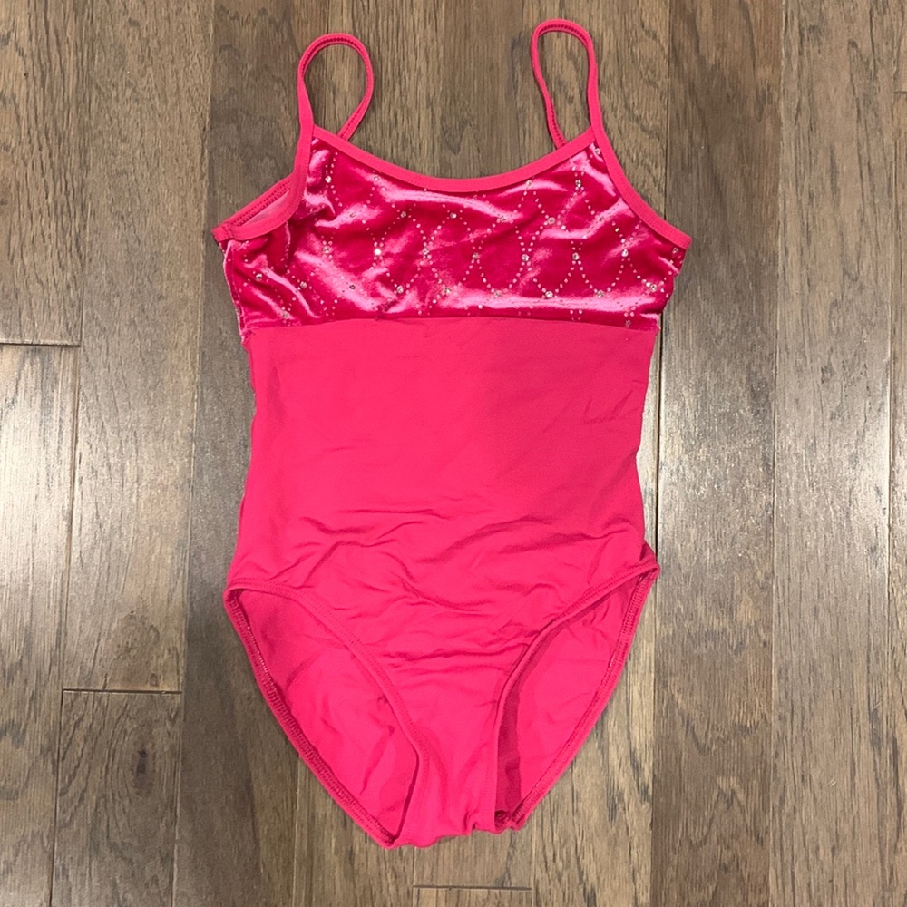 Pink leotard with glitter detailing